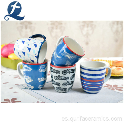 Taza de café de cerámica pintada colorida personalizada